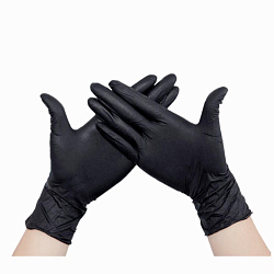 Перчатки нитриловые черные, 1 пара, р-р S, M.